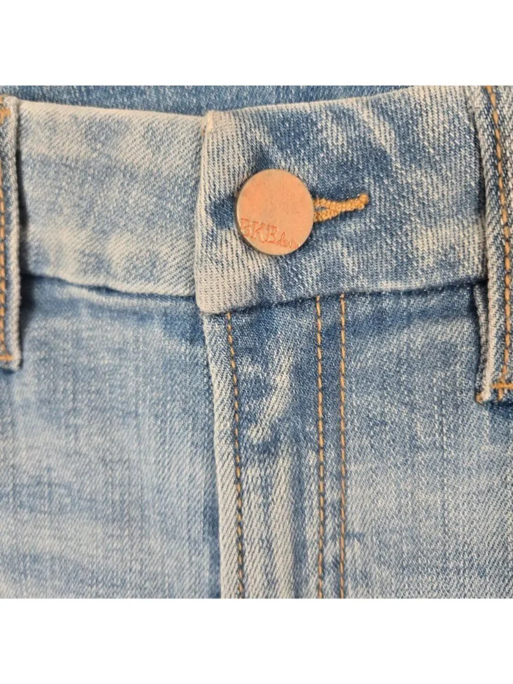 Y2K BKE Distressed Denim Jean Shorts Blue Womens Size 24 Casual Fit Raw Hem